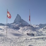 Blick vom Riffelberg bei Neuschnee